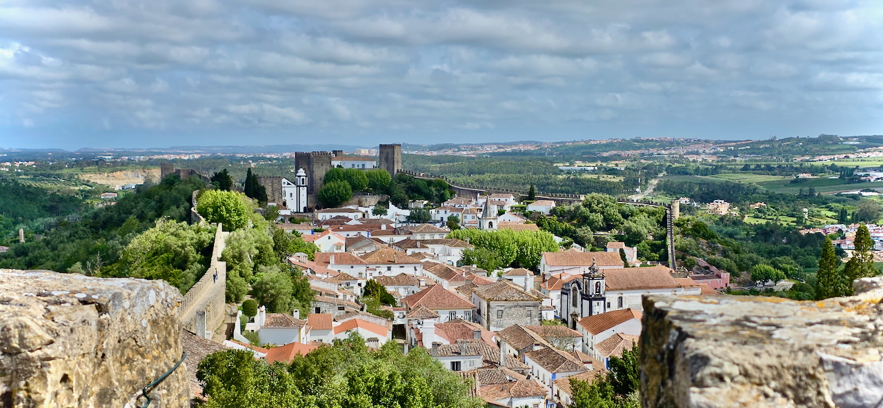 Blick von oben auf Óbidos